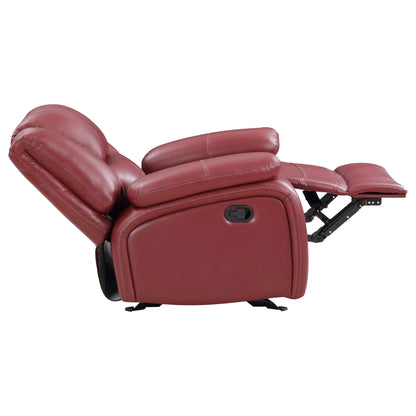 Camila 2-piece Upholstered Reclining Sofa Set Red Faux Leather