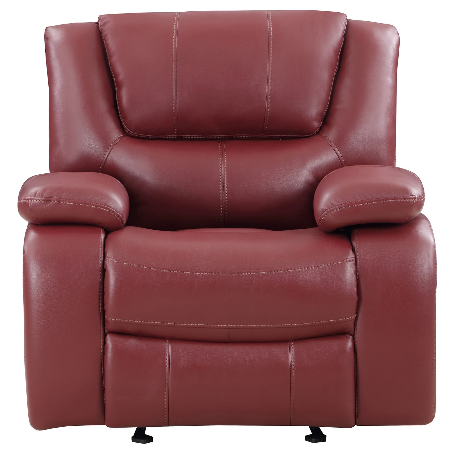 Camila Upholstered Glider Recliner Chair Red Faux Leather