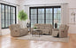 Brentwood 3-piece Upholstered Reclining Sofa Set Taupe