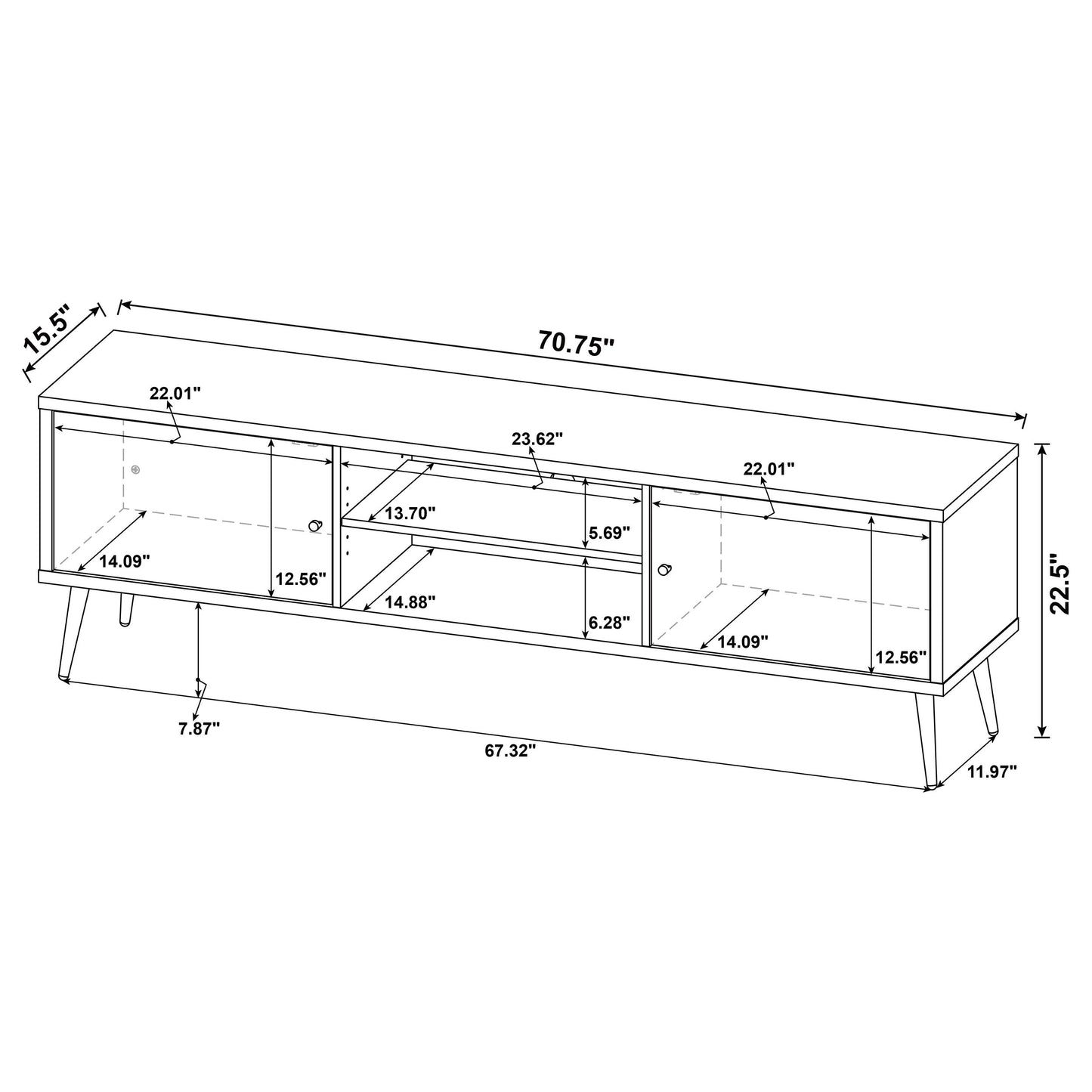 Allie 2-door Engineered Wood TV Stand With Storage Shelf Antique Pine and Grey