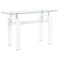 Dyer Rectangular Glass Top Sofa Table With Shelf White