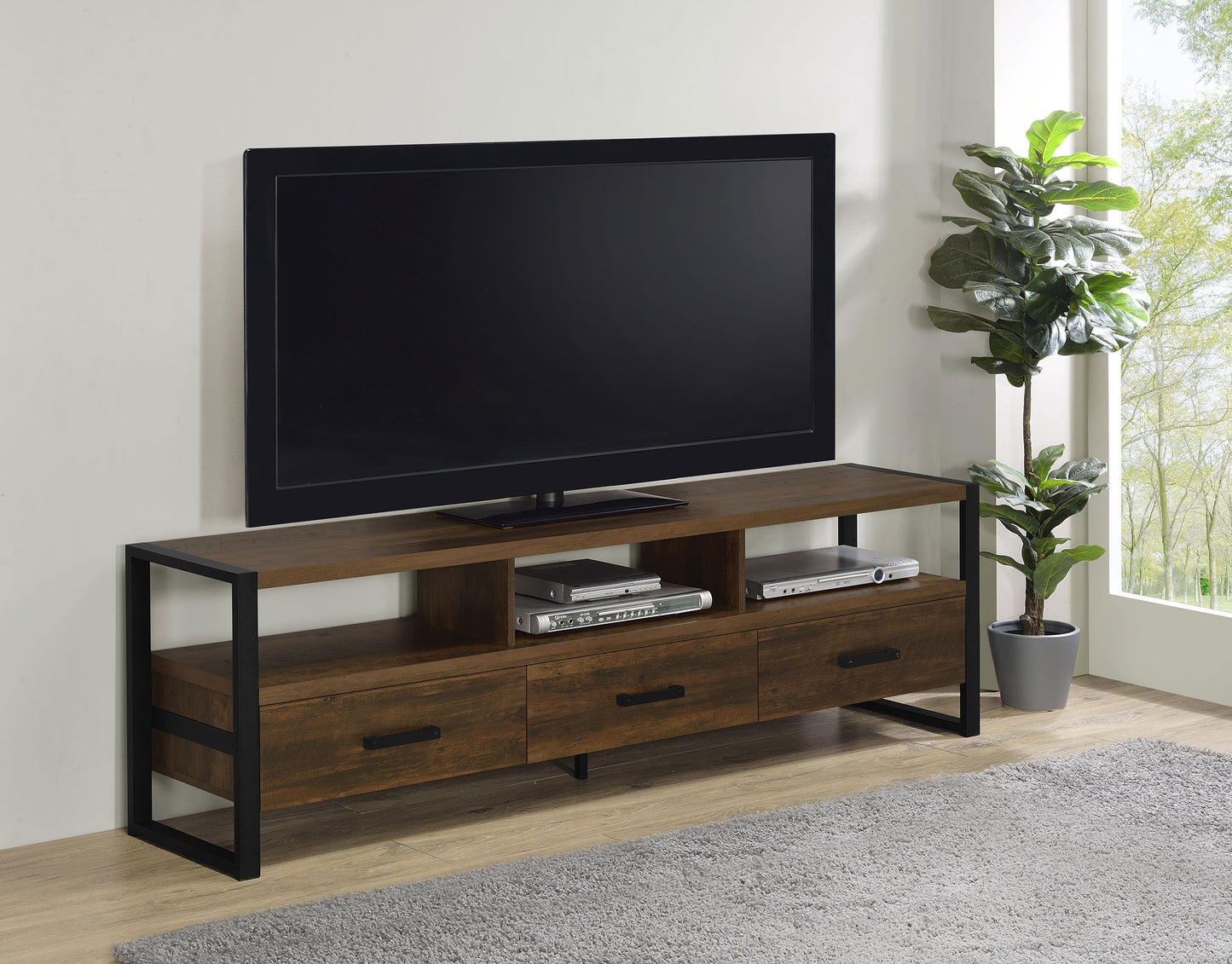 James 2-drawer Composite Wood 48" TV Stand Antique Pine