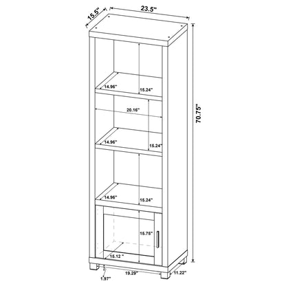 Jupiter 3-shelf Media Tower Bookcase with Storage Cabinet Black