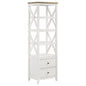 Angela 4-shelf Wooden Media Tower with Drawers Brown and White