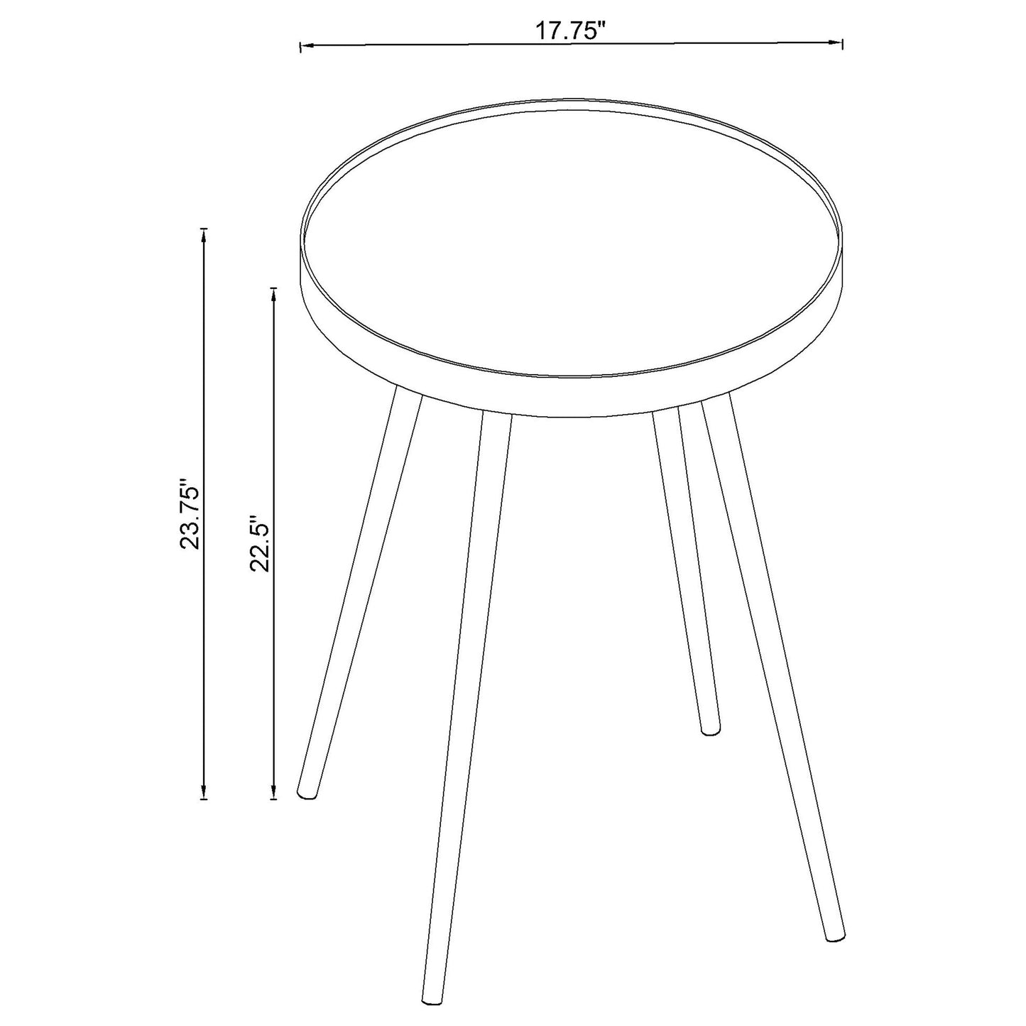 Kaelyn Round Mirror Top End Table Chrome