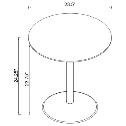 Ganso Round Metal End Table with Tempered Glass Top Black