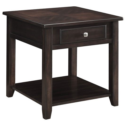 Bradford Square 1-shelf End Table Walnut