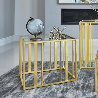 Adri Metal Frame Table Matte Brass