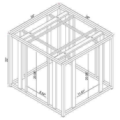 Adri Metal Frame Table Matte Brass