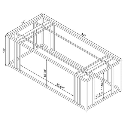 Adri Metal Frame Table Matte Brass