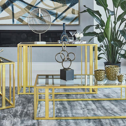 Adri Metal Frame Table Matte Brass