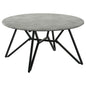 Hadi Round Coffee Table with Hairpin Legs Cement and Gunmetal