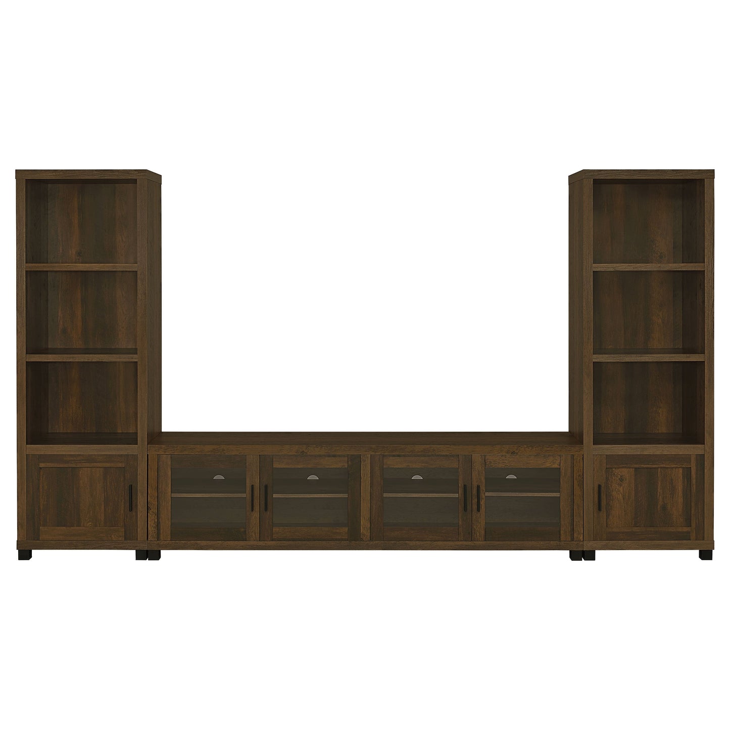 Sachin 3-piece Entertainment Center With 79" TV Stand Dark Pine