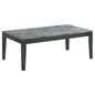 Mozzi Rectangular Coffee Table Faux Grey Marble and Black