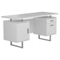 Lawtey Floating Top Office Desk White Gloss