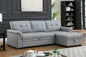 Lexi Vegan Leather Modern Reversible Sleeper Sectional Sofa with Storage Chaise