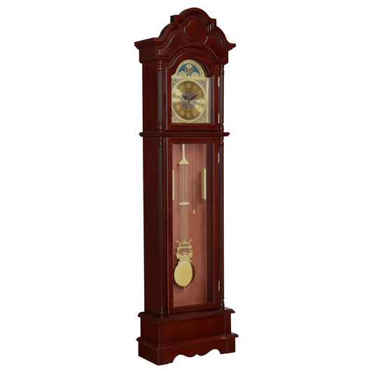 Diggory Grandfather Clock Brown Red and Clear