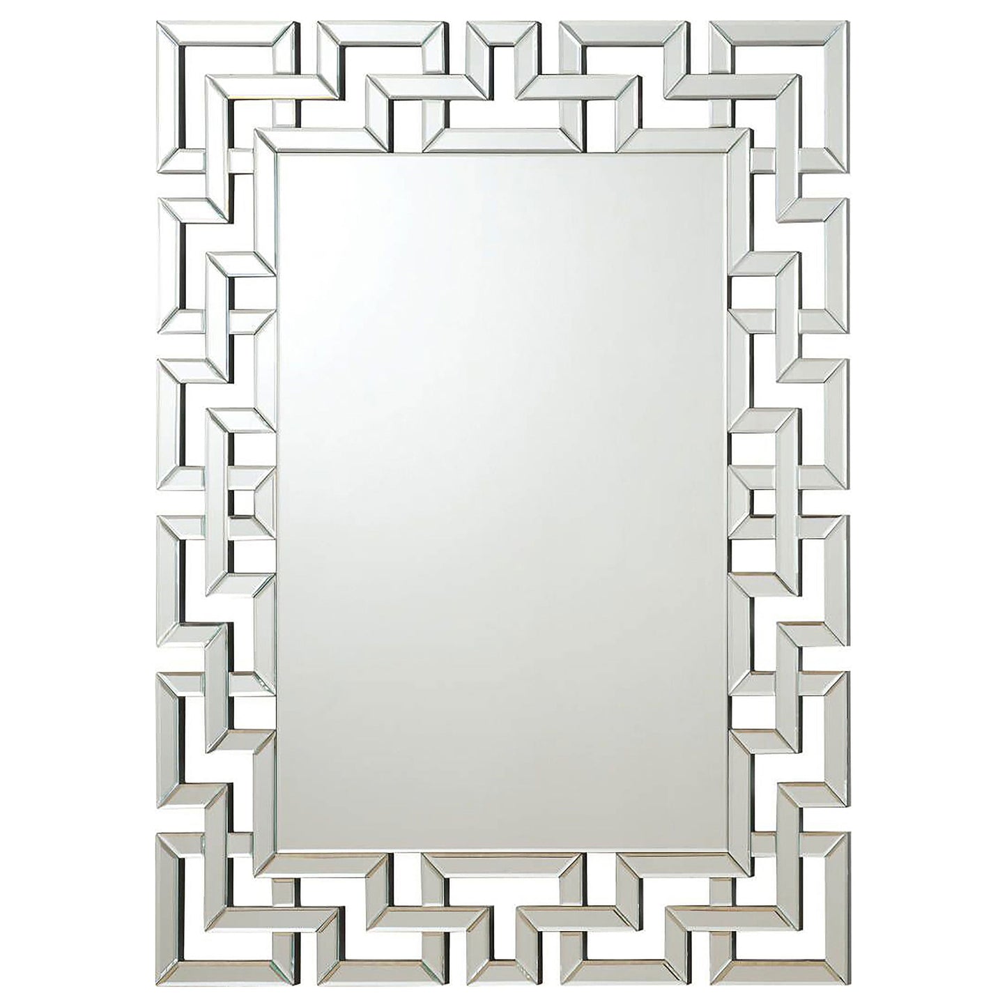 Forman Interlocking Greek Frameless Wall Mirror Silver