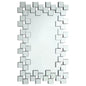 Pamela Frameless Wall Mirror with Staggered Tiles Silver