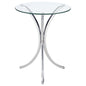 Eloise Round Accent Table with Curved Legs Chrome