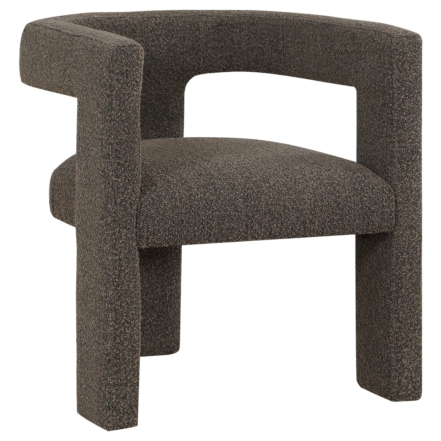 Petra Boucle Upholstered Accent Side Chair Chocolate Brown