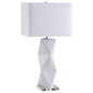 Camie Geometric Ceramic Base Table Lamp White