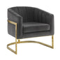 Joey Tufted Barrel Accent Chair Dark Grey and Gold