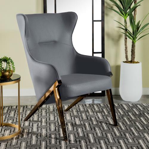 Walker Upholstered Accent Chair Slate and Bronze