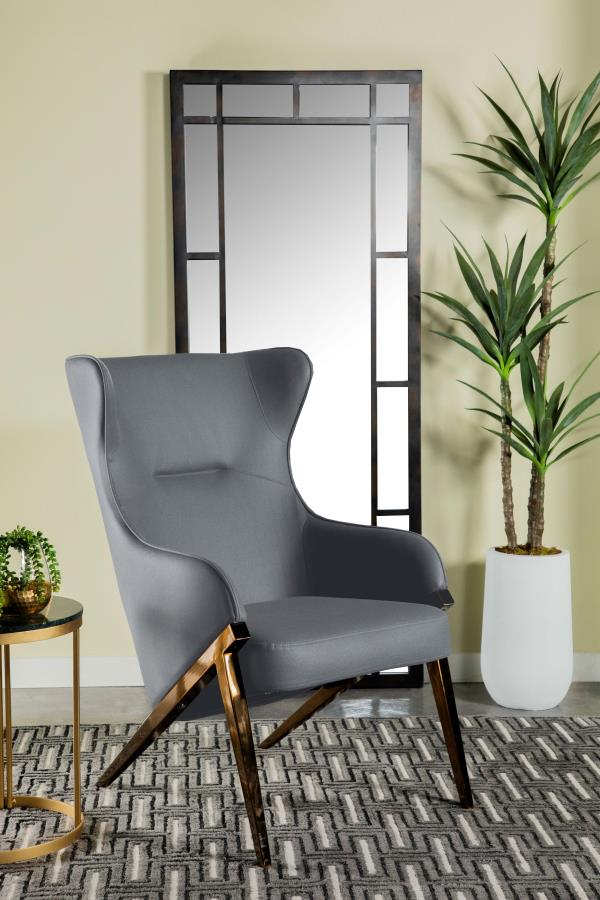 Walker Upholstered Accent Chair Cream/Slate and Bronze