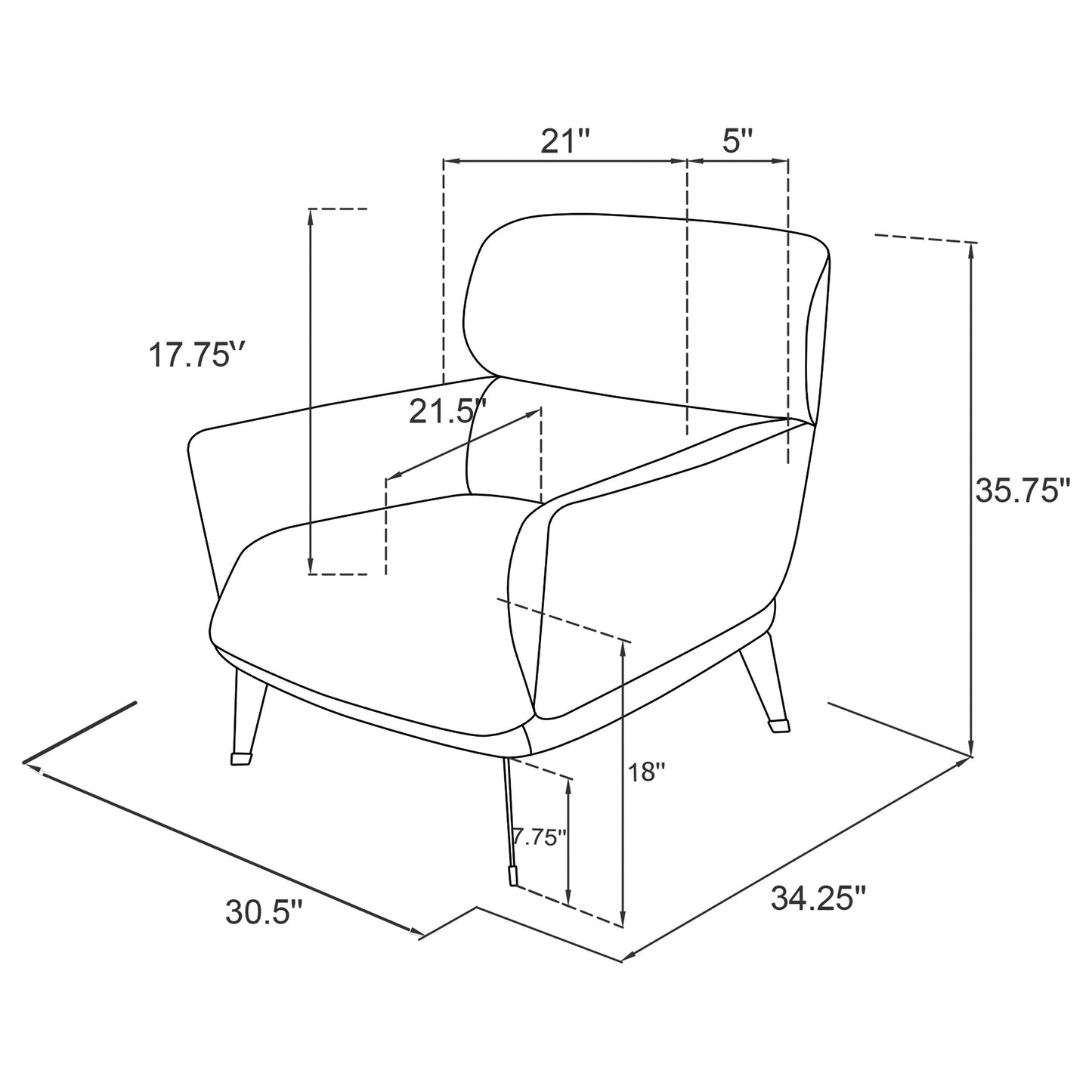 Andrea Heavy Duty High Back Accent Chair Orange