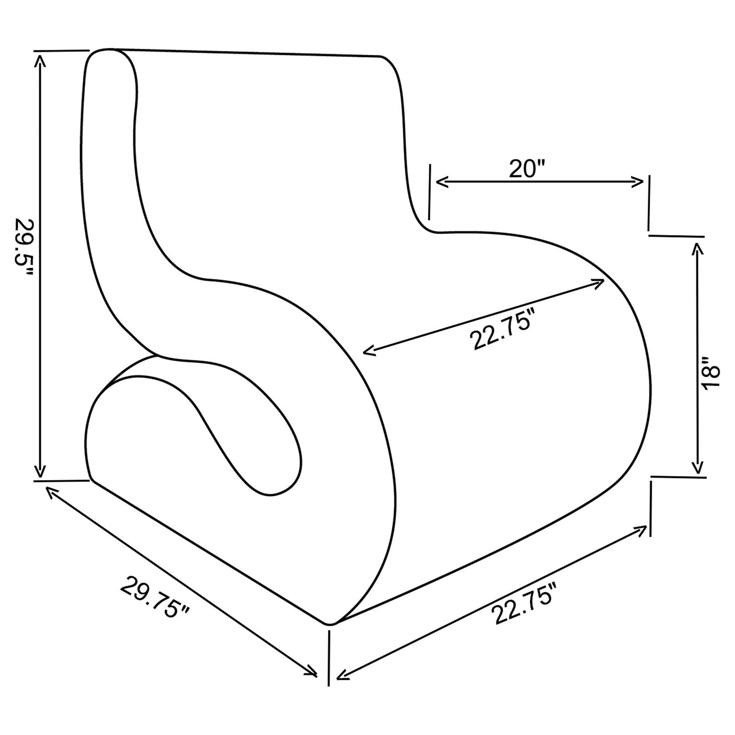 Ronea Boucle Upholstered Armless Curved Accent Chair Cream