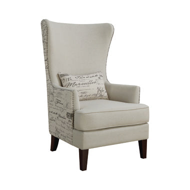 Pippin Upholstered High Wingback Accent Chair Cream