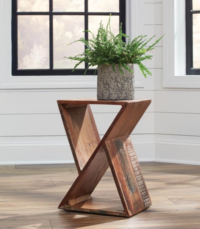 Lily Geometric Accent Table Natural