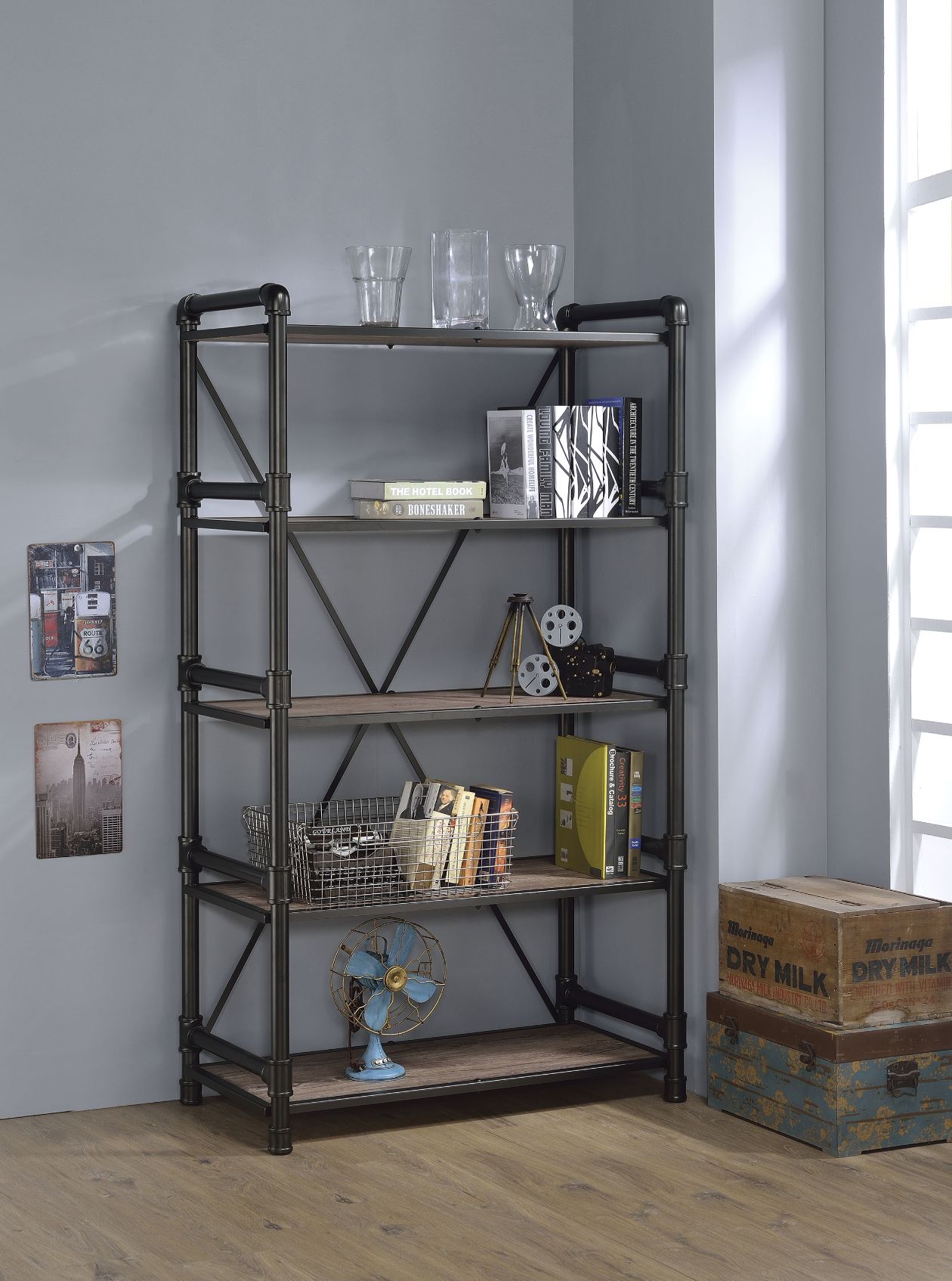 Caitlin 72"H x 40"W Etagere Bookshelf