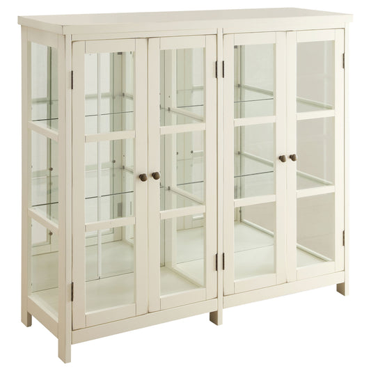 Sable 4-door Display Accent Cabinet White