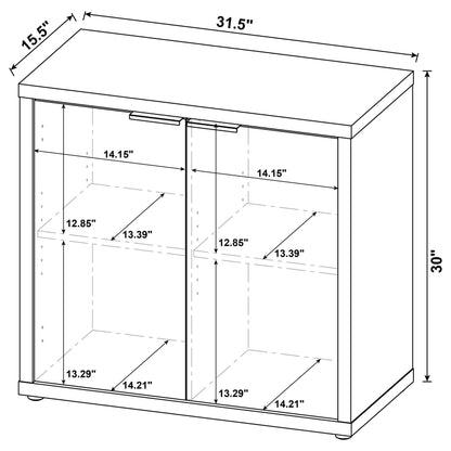 Pepita 2-door Engineered Wood Accent Cabinet with Adjustable Shelves Mango Brown