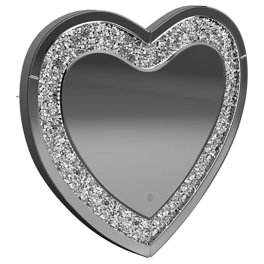 Aiko Heart Shape Wall Mirror Silver