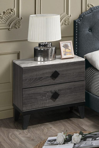 F5451 Nightstand Marble Top Grey