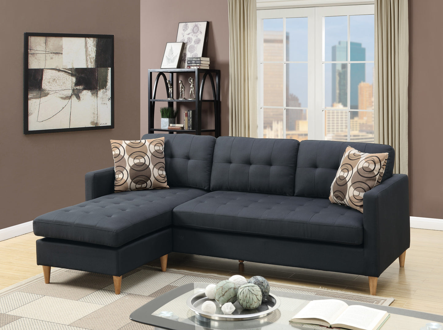 2PCS SECTIONAL BLACK