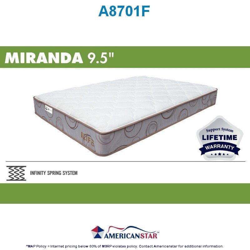 A8701Q MIRANDA 9.5" - Innerspring Tight Top Medium Mattress