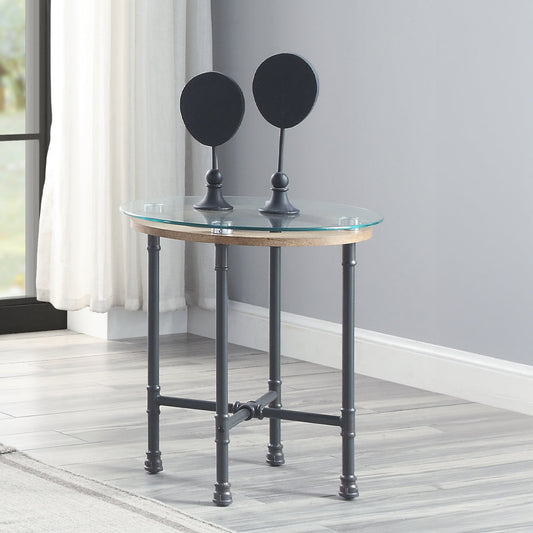 Brantley Round 22"Dia Glass Top End Table