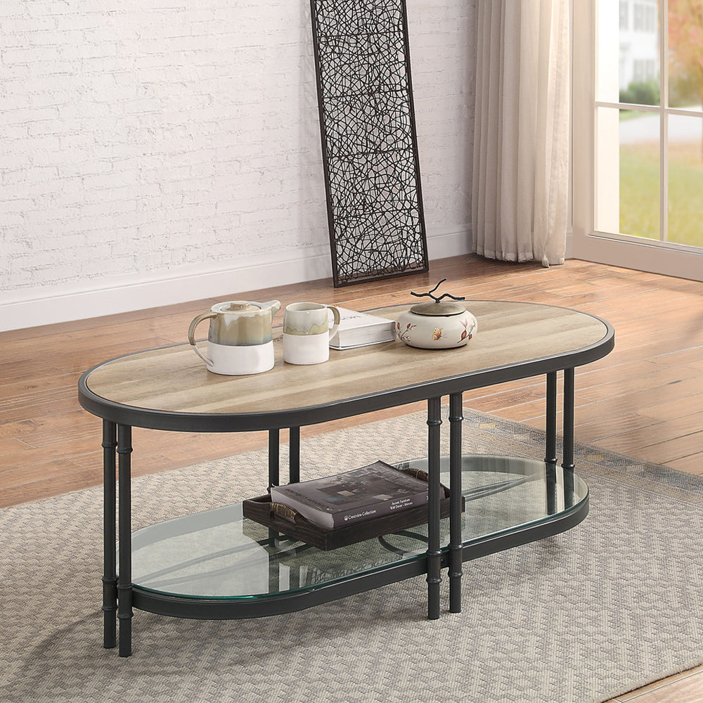 Brantley Oval 47"L Wooden Top Coffee Table