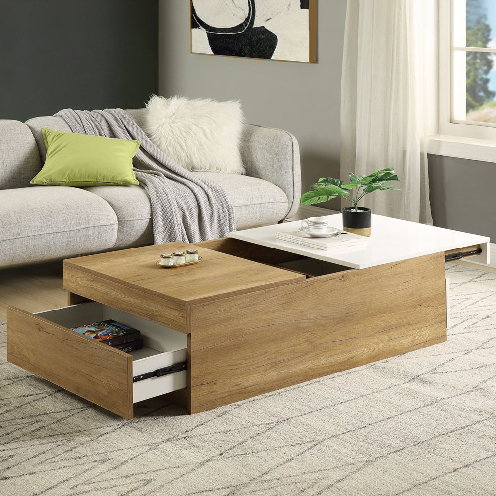 Aafje Rectangular 2 Drawers Coffee Table