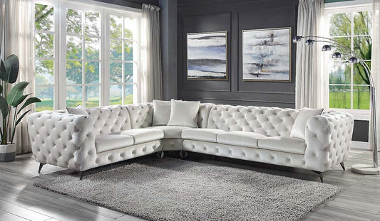 Atronia 133"L Sectional Sofa with 4 Pillows