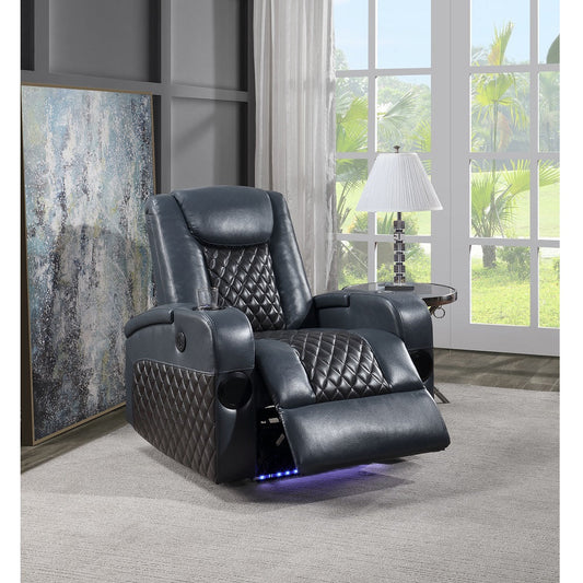 Alair 35"W Upholstered Power Motion Recliner with Bluetooth Speaker & Cooling Cup Holder