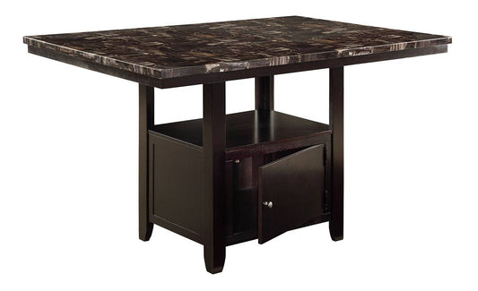 F2461 Counter Height Table Espresso + Storage