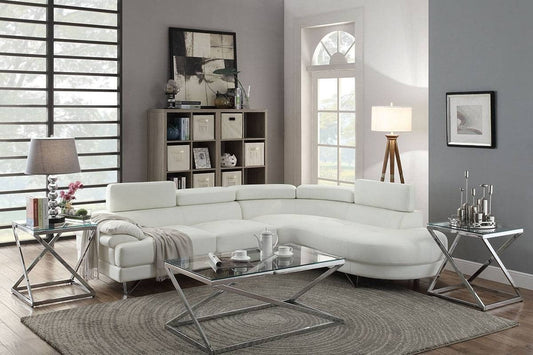 F6985 2-Pcs Sectional Sofa White