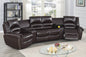 F86603 Power Theater Sectional Leather Brown