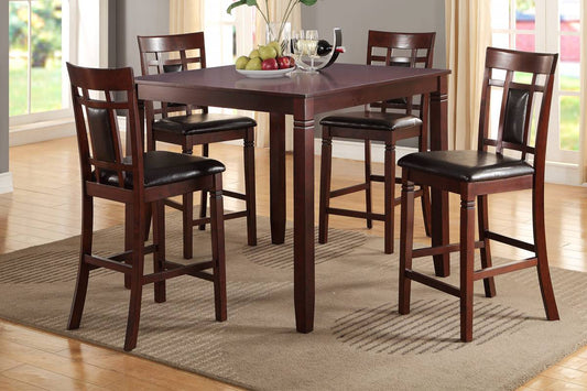 F2252 5-Pcs Counter Height Set Brown
