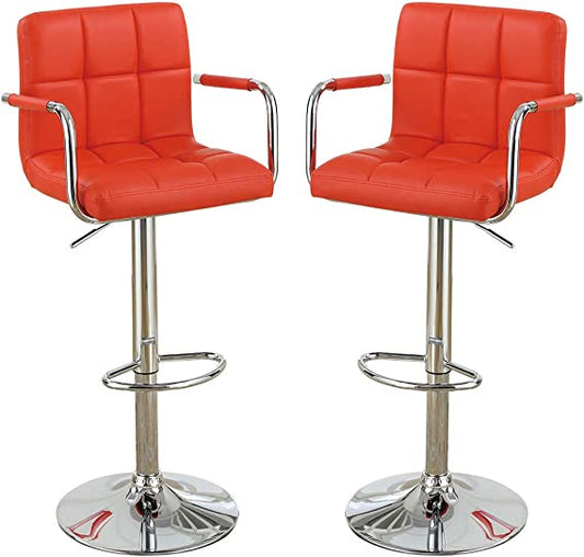 F1558 Modern Square Orange Barstool (set of 2)